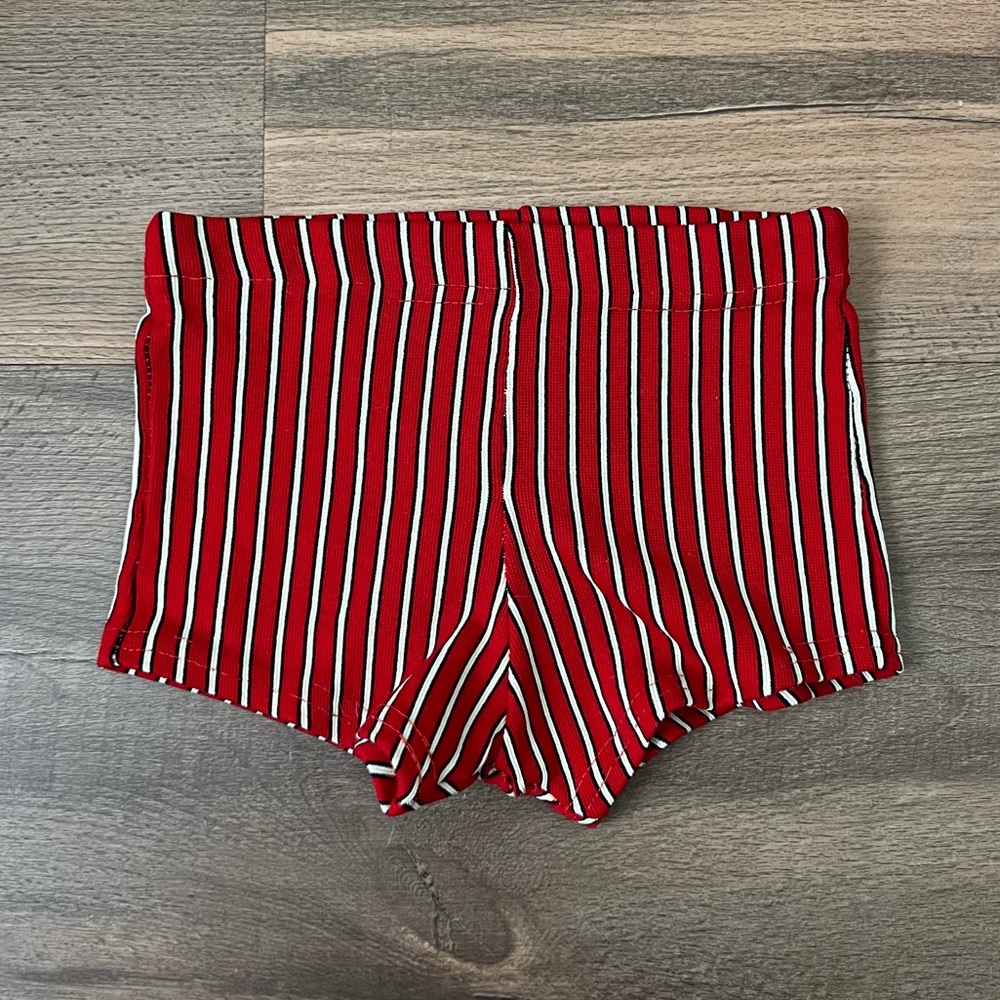 Vintage Red and White Striped Swim Shorts Size 18-24 Months